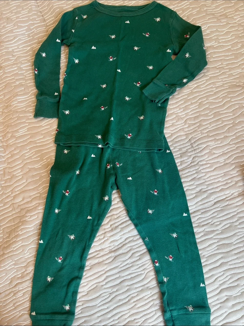 Toddler fireman & Holiday Pajama Set - Red, Green, White